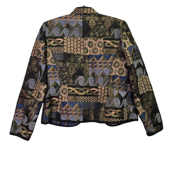 Renaissance Womens Brocade Tapestry Patchwork Open Jacket S Polyester - Picture 2 of 10